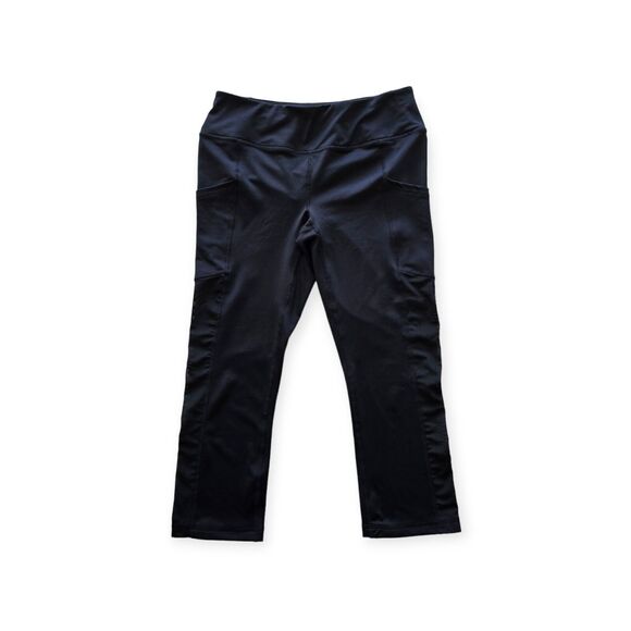 Reebok Women's Leggings Pants Stretch S Black Waist Pocket - Picture 1 of 6